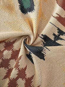 1 chiếc chăn sofa phong cách Bohemian - Phù hợp cho mọi mùa, an toàn cho thú cưng, chăn phủ bụi sofa có tua rua - Dùng cho phòng khách, nhà bếp - Có thể giặt máy, chăn sofa - Đỏ - Xem 4