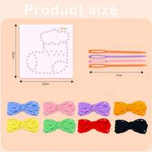 蒙特梭利无纺布穿绳玩具，适合初学者儿童，包含缝纫工艺套装、精细动作技能训练板、感官教育学前玩具，也是送给男孩女孩的绝佳生日礼物。 - 不織手縫 - 查看 4