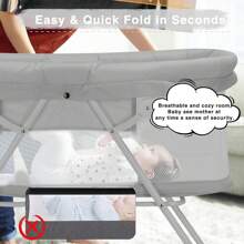UBRAVOO Babybett, 2-in-1-Babybetten und Babywiegen, Einfach Zusammenklappbares Reisebett mit Matratze Inklusive, Multifunktionales Stubenwagen Baby für Neugeborene-Khaki