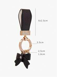 1pc Elegant Bow Decor Wrist Strap, Cute Keychain Bag Accessory For Women