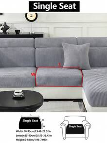 1件装弹力沙发套，防滑全覆盖沙发座套，四季皆宜，布艺沙发套，可机洗，防尘，宠物友好，装饰性沙发保护套，可调节，适用于转角沙发、卧室、办公室、客厅，1/2/3/4人座。 - 深灰色 - 查看 15