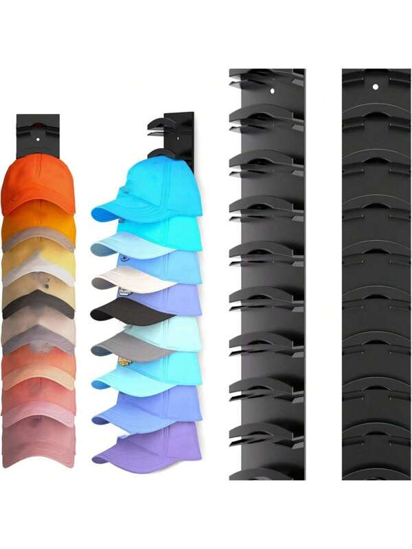 1/2 pezzi Organizzatore a dieci ripiani per cappelli da baseball, con elevata capacità di carico, robusto e durevole, adatto per appendere vari cappelli, ideale per porte, ante di armadi, pareti e ingressi, un pratico articolo per l'immagazzinaggio domestico.