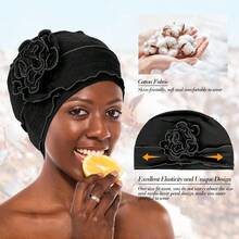 6 Pieces Cotton Chemo Turban Headwear, Soft Cancer Headwear Elastic Chemo Hats For Women With Hair Losshalloween - 多色-1 - 查看 4