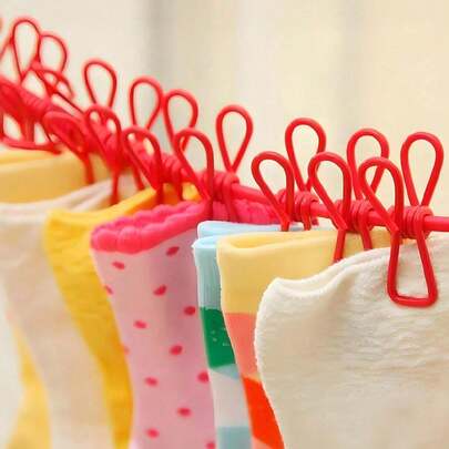 Tendedero portátil retráctil con cuerda elástica resistente al viento, tendedero retráctil con 12 pinzas, ideal para el hogar, exterior, viajes y camping