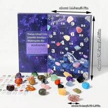 24-Day Crystal Advent Calendar With 24 Natural Gemstones | STEM Geology Learning Kit | DIY Mineral Collection | Christmas Gift For Kids & Crystal Lovers