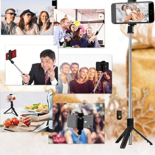uchwyt na kijek do selfie, statyw, statyw ze zdalnym sterowaniem, stojak na telefon komórkowy i kij do selfie, uchwyt na telefon komórkowy ze zdejmowanym pilotem, statyw do smartfona, statyw do telefonu, statyw do telefonu komórkowego, smartfony z systemem Android, aparat.