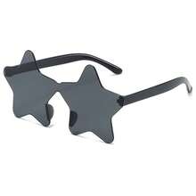 1-10副 - 无框五角星形眼镜，透明糖果色，派对眼镜，适合作为派对礼品，完美适用于泳池派对、海滩派对、夏季派对、生日派对、嘉年华、趣味活动或派对赠品（颜色随机）。