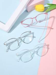 3 副青少年 12-16 岁亚克力休闲圆框时尚眼镜，适合日常阅读、校园服饰 - 彩色 - 查看 7
