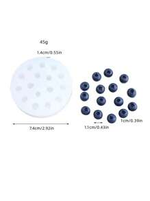 1 pieza Molde de silicona con diseño de arándano, frambuesa y mora