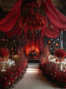 Wine Red Wedding Arch Curtain Tulle Polyester Fabric, 1-Piece Package, With Dimensions Of 75 Cm / 160 Cm * 600 Cm / 800 Cm. Transparent Background Curtain, Perfectly Suitable For Wedding Party Ceiling Decoration, Table Runner, Chair Back Decoration, And Various Event Scenes Such As Weddings, Engagements, Valentine's Day, Halloween, Christmas, Mother's Day, Birthday Parties, Graduation Ceremonies, And Banquet Decorations.