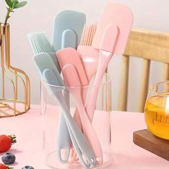3 PiecesSilicone Spatula & Pastry Brush Set - Heat-Resistant, Non-Stick, Food-Baking Tools For Kitchen