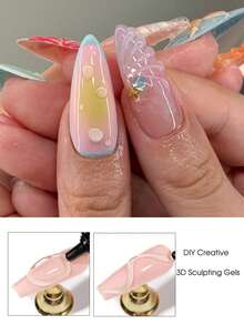10ml 3D Nail Art Sculpting Gel 1/2 PCS DIY Designs No Wipe Clear Waterproof Sculpting Gel Waterproof Nail Art Design Gel For Intricate Carvings & Shapes - Clear - View 5