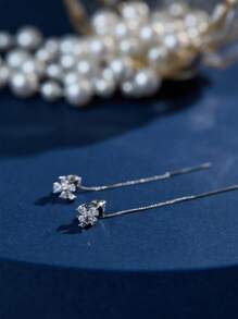 Nooxian 1 par de elegantes pendientes de cobre con diseño de mariposa y gota de agua, de estilo minimalista y versátil para mujer