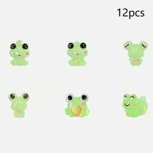 Luminous Frog, 6/8/12 Pcs Frog Light Garden, Mini Resin Frog, Mini Frog Garden Decor, Suitable For Decoration Of Mini Gardens, Doll Houses And Potted Plants