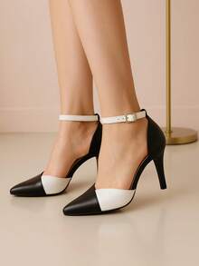 Mozione Women Heeled Sandals - Black and White - View 1