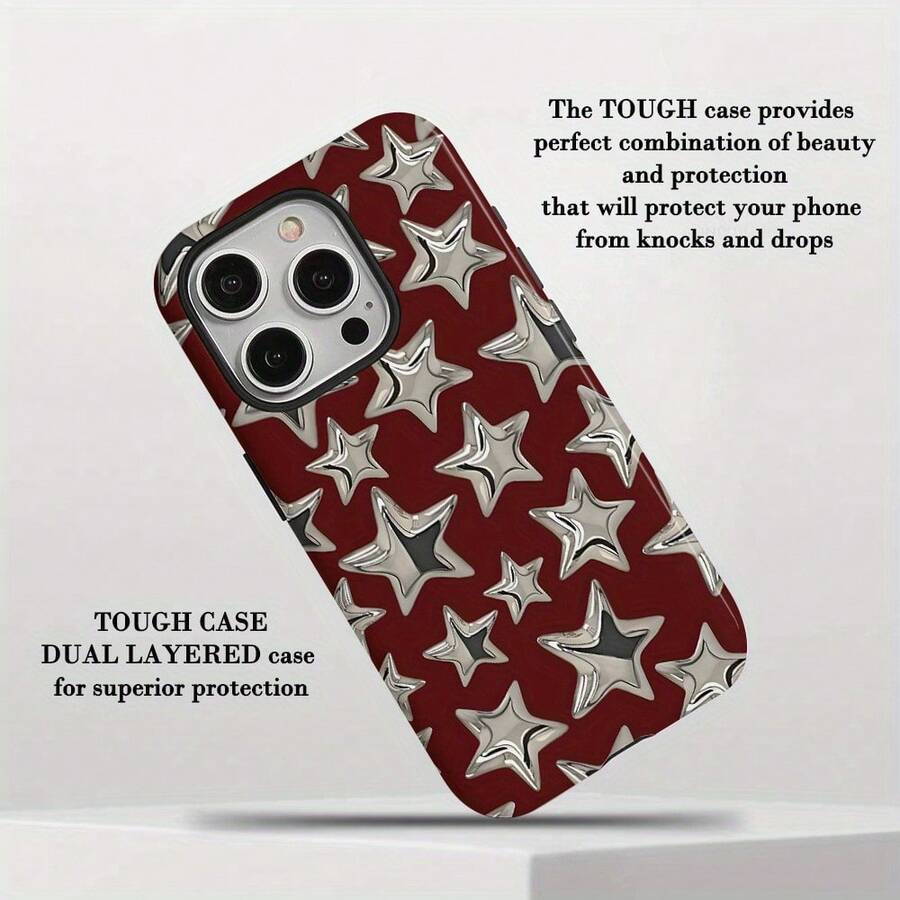 2-In-1 Unique Star Pattern Protective Phone Case - Durable Dual-Layer Protection, Shockproof - Fits 16, 15, 14, 13, 12, 11, Plus, Pro, Max - Great Birthday, New Year Gift For Friends And Family - Multicolor - View 1