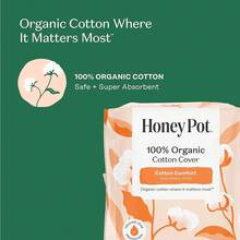 The Honey Pot Company - Non-Herbal Everyday Panty Liners For Women - Organic Cotton Cover & Ultra-Absorbent Pulp Core - Sanitary Pads - Feminine Care - FSA & HSA Eligible - 30 Ct - Non-Herbal Overnight - 查看 3