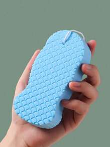 1 pieza-Esponja de fregado con rejilla tridimensional azul, un accesorio de ducha portátil suave y duradero que es fácil de secar al aire