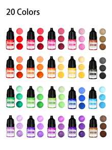 10 色/20 色蜡烛染料液，适用于 DIY 手工皂着色蜡烛制作染料颜料