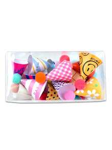 30PCS 随机颜色各种迷你生日帽装饰卡通可爱生日帽情人节礼物随机颜色的礼物情人节装饰帽插件生日快乐国旗插入