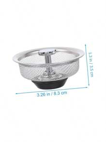 1PC Stainless Steel Sink Strainer Basket - Drain Cover With Rubber Stopper, Replaceable Kitchen Sink Filter & Hair Catcher