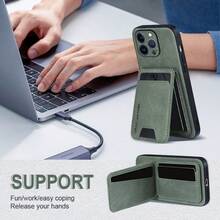 Luxury PU Leather Card Bag Phone Case For IPhone 16/16e/15/15promax/14plus/13pro/12/11