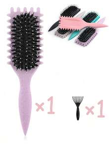 Hair brushes-EU+UK 2025新款卷发造型梳 - 男女通用防毛躁顺滑卷发梳，不拉扯头发，轻松打造完美卷发和波浪。适用于理发店、美容院、返校季、旅行度假等场合。女士美发配件，包括梳子、直发梳、木梳、卷发梳等。美发造型工具，适用于发型设计、美发、梳子、梳子套装、卷发梳、直发梳、女士梳子、美发配件、理发店等。 - 彩色 - 查看 18
