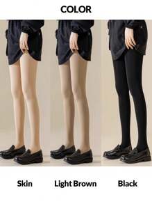 Winter Warm Pantyhose Thicken Women Thermal Lined Tights Daily Stockings Black Leggings