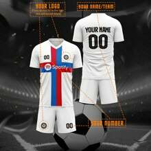 Customized Graphic, Logo, Name And Number Unisex Soccer Jersey, Breathable Quick-Dry Sports T-Shirt Suitable For Badminton, Volleyball And Football Training