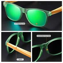 竹制时尚眼镜，木质休闲款，斑马纹竹制镜腿，四季皆宜 - 彩色 - 查看 5