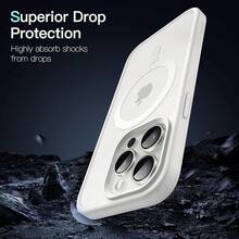 JETech Magnetic Case For IPhone 15 Pro 6.1 Inch Compatible, Slim Matte Translucent Back Shockproof Cover (Black) - 白色的 - 查看 5