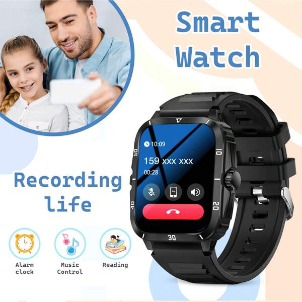 Smartwatch per bambini, composizione telefonica/chiamata senza fili, promemoria e rifiuto chiamate, molteplici modalità sportive, possibilità di personalizzare lo sfondo, sveglia, notifiche messaggi, controllo riproduzione musicale, adatto per adolescenti, compatibile con Android e iOS