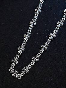 1 chiếc vòng cổ chữ thập Punk cổ điển dành cho nam, thời trang tối giản đa năng thích hợp đeo hàng ngày, quà tặng cho cặp đôi - Màu Bạc Cổ - Xem 3