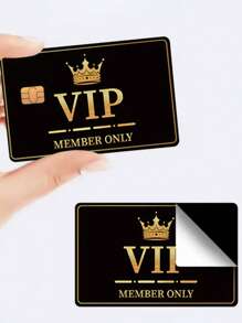 1 件豪华 VIP 图案贴纸，信用卡皮套，PVC 防指纹超薄耐用防刮隐私卡贴花，适用于 DIY 时尚装饰，保护银行卡、交通卡、学生证、学校用品和返校用品