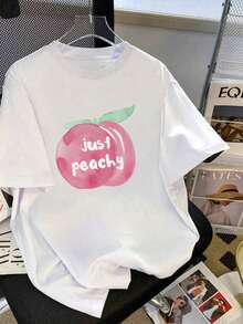 Just Peachy Shirt | Georgia Peach Shirt | Sweet As A Peach | Cute Peach Shirt | Just Peachy T-Shirt | Peach Shirt | Feeling Peachy Shirt - White - View 1