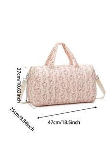 多用途大容量绗缝花卉手提包、单肩包、挂包，适合婴儿车、户外携带、孕妇和新生儿 - 彩色 - 查看 3