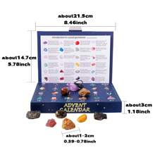 24-Day Crystal Advent Calendar With 24 Natural Gemstones | STEM Geology Learning Kit | DIY Mineral Collection | Christmas Gift For Kids & Crystal Lovers