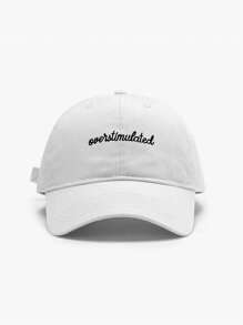 1 Male And Female Identical Printed Letter "OUEYTIMULATED" Baseball Cap, Baseball Cap, Curved Brim Cap, Truck Driver Cap, Fashionable And Versatile Baseball Cap Suitable For Daily Outdoor Leisure Wear