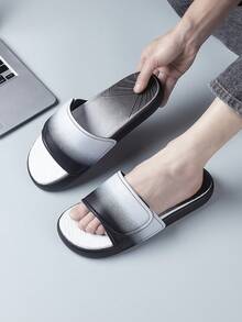 Men's Thick Sole Anti-Slip Slippers, Summer Casual Soft Slides Sandals, Plus Size Slippers