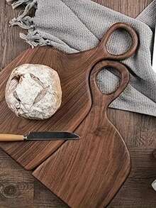 Set Of 2 Walnut Cutting Boards (15inch*7.1inch/11.8inch*5.9inch)- High Quality Handmade Kitchen Cutting Boards For Food Preparation, High-Quality Wood Material Accessories For Couples And Home Chefs - Redwood - View 4