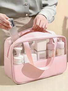 3/1 件，大容量，防水，化妆收纳袋，透明袋，旅行洗漱包，透明，便携式设计和双手柄 - 非常适合整理化妆品和洗漱用品收纳袋，化妆包，化妆收纳袋旅行必需品包，适合学校假期返校用品洗漱包防水洗漱包