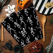 2/4 Pcs Set, Dish Towels, Skull Printed Pattern Towels, Halloween, Super Absorbent Microfiber Modern Dish Cloths, Cooking And Baking Tea Towels, Printed Dishcloths, Cleaning Towels, Hand Towels, Super Soft And Highly Absorbent, Great Gifts For Neighbors, Moms, Friends, Birthday, Halloween, Housewarming, Kitchen Essentials, Kitchen Decor, Daily Necessities