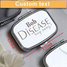 Metal Travel Pill Organizer With Custom Engraving - Personalized Travel Pill Box - Small Portable Pill Container - Silver - View 8
