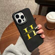 Funda de teléfono personalizada compatible con iPhone 16, 15, 14, 13, 12 Pro Max, con nombre o iniciales personalizados, grabados con proceso de estampado en caliente 3D, de lujo, estilo coreano INS, acabado mate y resistente a los golpes, para modelos Plus de 14, 15 y 16.