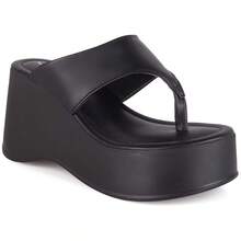 Somileve Platform Sandal Comfortable Wedge Flip-Flop Women's Sandal - 黑色 - 查看 2