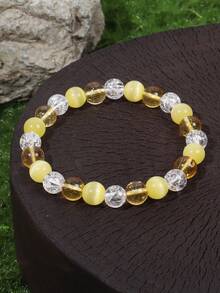 Attract Wealth Bracelet, Yellow Selenite & Citrine Abundance & Prosperity Bracelet, Luck And Success Yoga Meditation Jewelry For Women Men - Multicolor - View 3