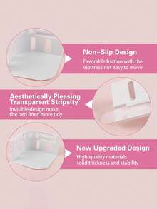 4 件套可锁床单支架、转角床单支架、防滑床单夹、床垫绑带、适用于大多数床单尺寸、防滑床单支架，可将床单牢固固定到位 - 彩色 - 查看 8