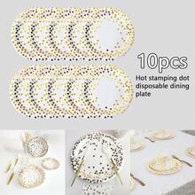 7-Inch Disposable Paper Plates, 10pcs/Pack, Printed Paper Plates, Suitable For Daily Use, Holiday Family Gatherings, Parties, Picnics And Other Occasions - White - View 2