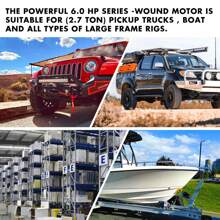 High-Performance 12V Electric Winch With 12000LBS Capacity, Synthetic Rope, And Wireless Remote For 4WD & 4X4 Vehicles & Trailers