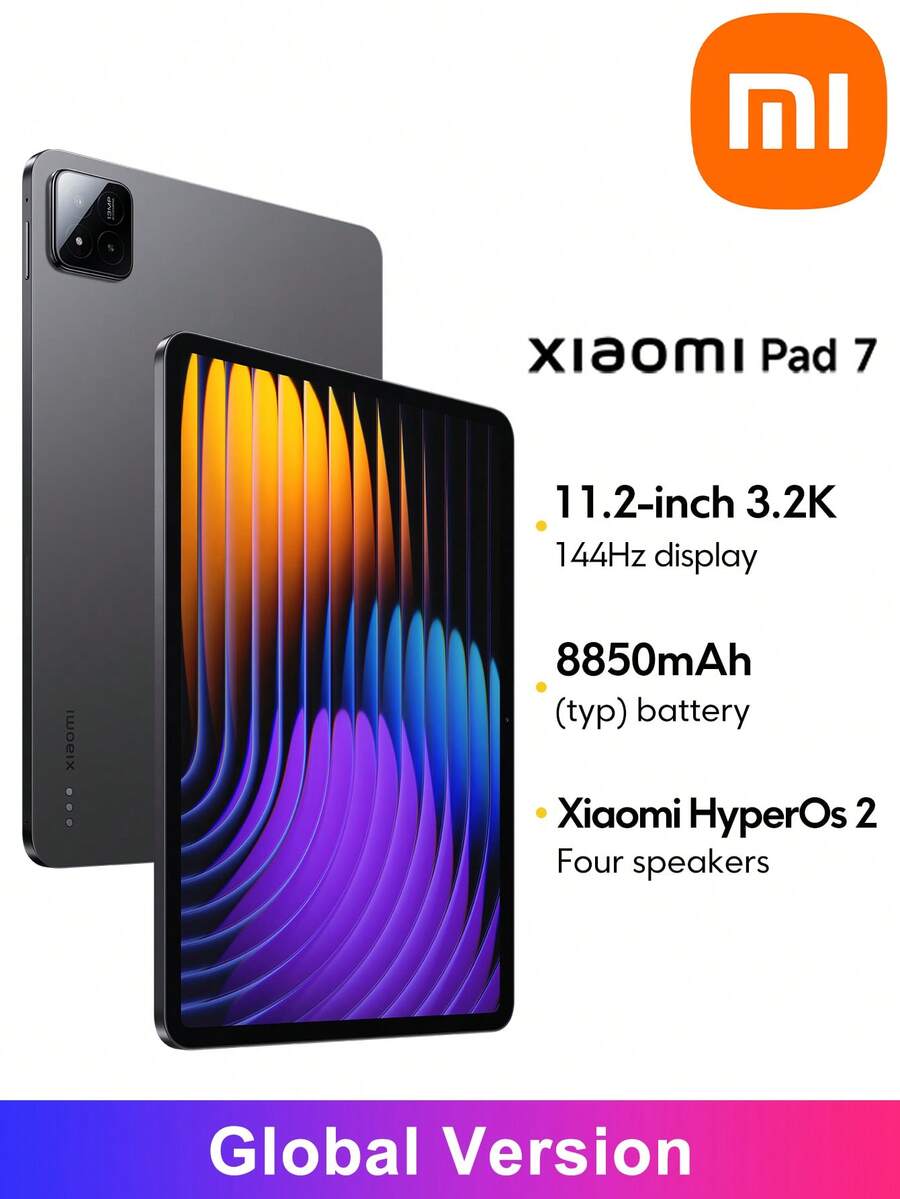 Xiaomi Pad 7 Versión Global, equipado con la plataforma móvil Snapdragon 7+ de 3.ª generación, pantalla HD de 11,2 pulgadas a 144 Hz con resolución 3.2K de 3200 x 2136, funciona con MIUI HyperOS 2, batería de 8850 mAh con soporte de carga rápida de 45 W. - Gris - Ver 1